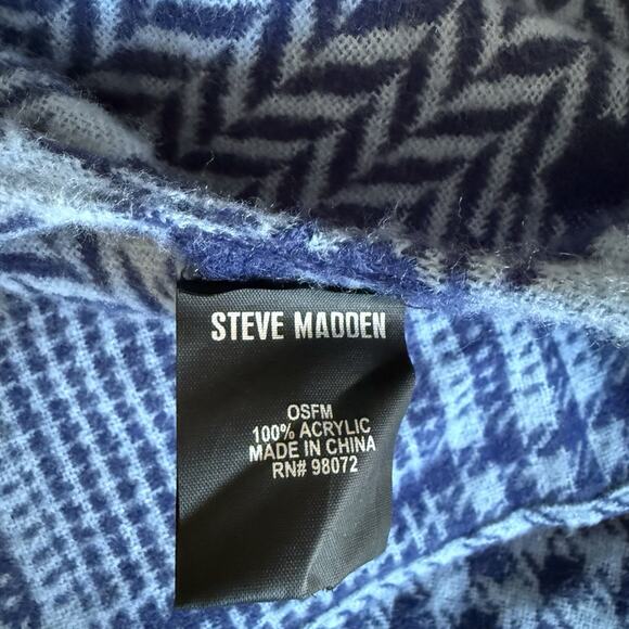 Steve Madden Blue/purple Wrap Poncho Sweater Fringe OS - Picture 6 of 6